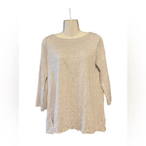 Eileen Fisher Micro Stripe Tunic Sweater Top